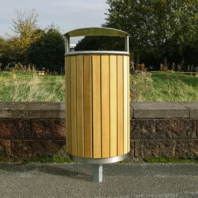 Hardwood Elevated Litter Bin