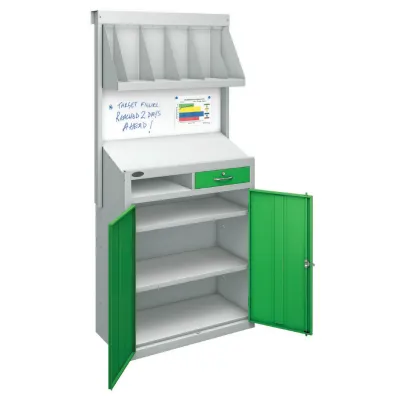 Work Station with Bookshelf & Wipe Board